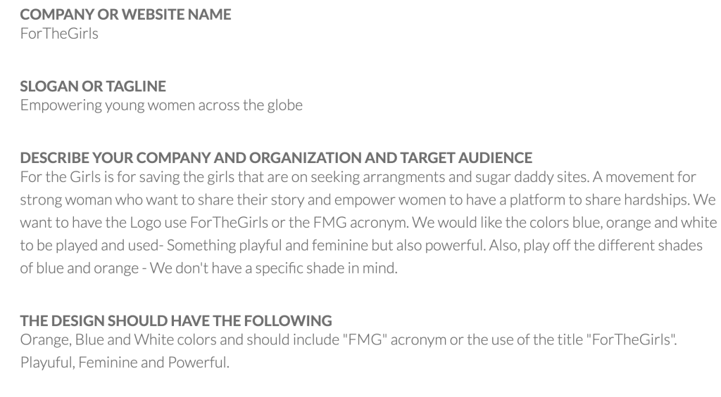 *New* Logo Design Needed For: ForTheGirls Screen Shot 2022 11 03 at 7.02.48 AM