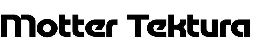 black and white Motter Tektura text