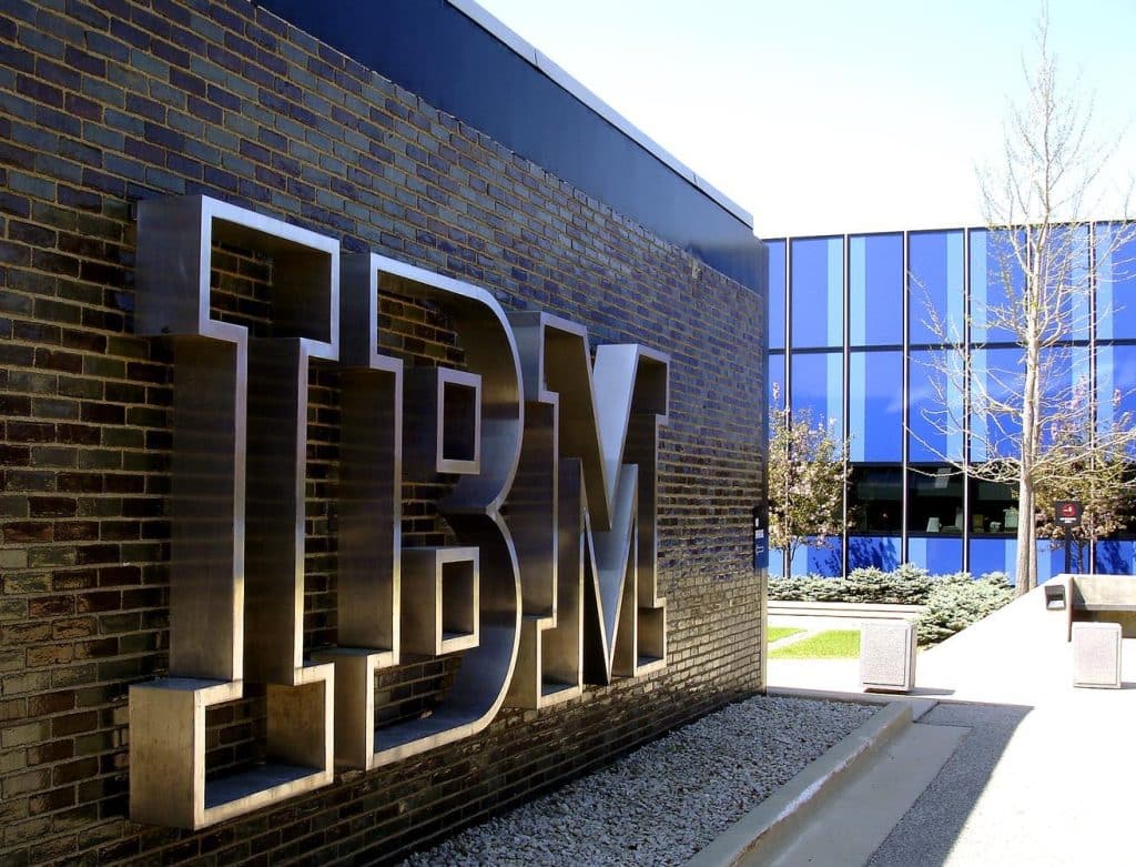 IBM sign and logo on building