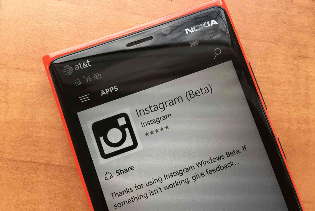 Instagram app image on phone screen