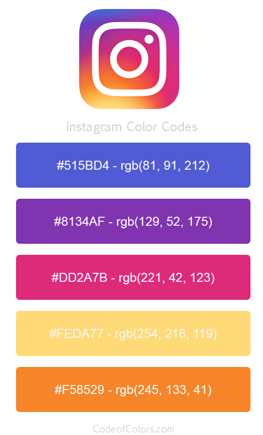 Instagram logo hex colors