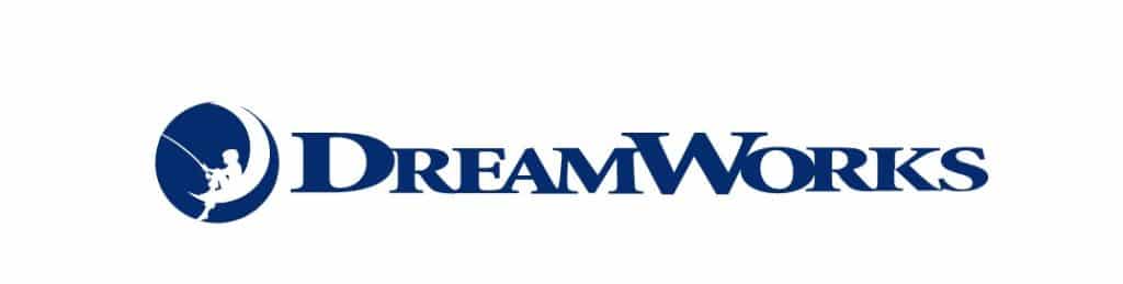 Dreamworks Logo with white background and blue text