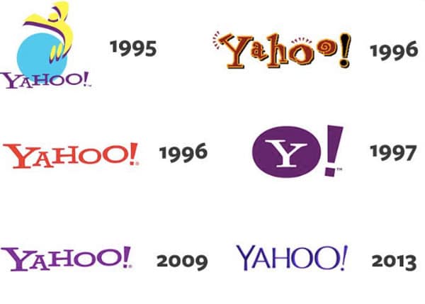 yahoo logo logo thorugh the years