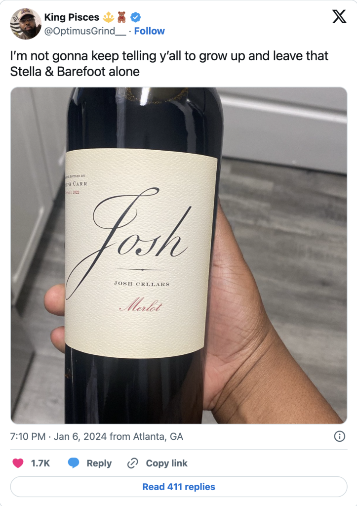 wine meme on social media